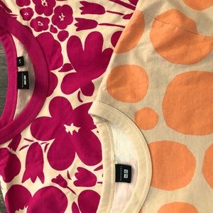 2 wmns lrg marimekko tops never worn but tried on a few times and left closet.